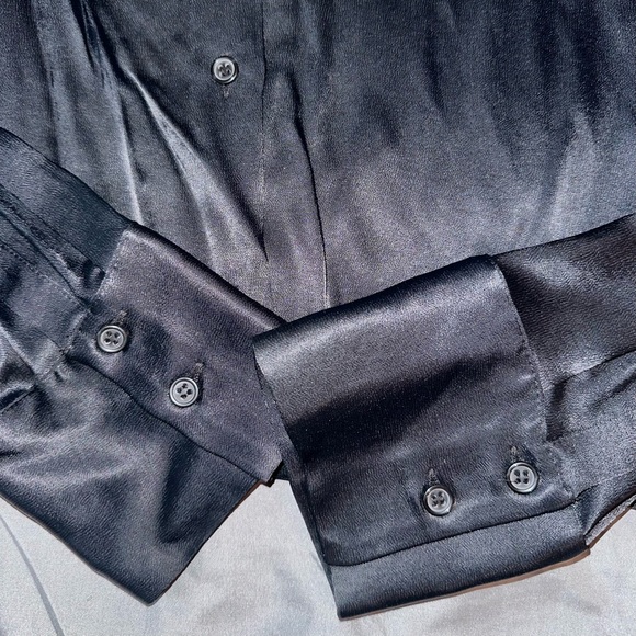 Zara Black Satin Blouse Sz. M - Picture 4 of 5